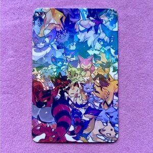 Eevee Evolutions Unite — Rainbow Gloss Foil Collectible Art Card ✨